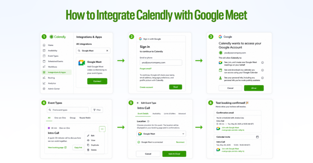 how to integrate Calendly with google meet