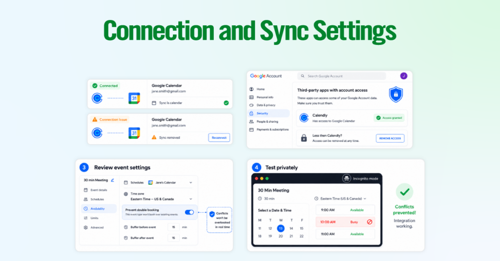 Calendly Connection and Sync Settings